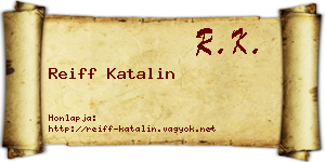 Reiff Katalin névjegykártya